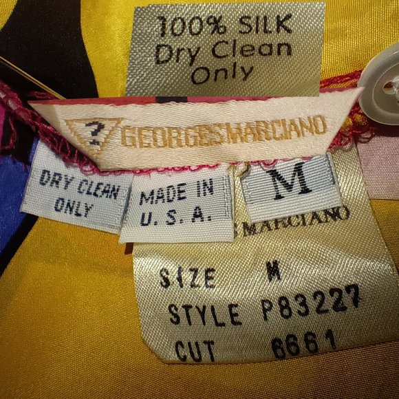 Mens Silk Vintage Guess by Georges Marciano Multi Color Size Medium - Picture 6 of 6